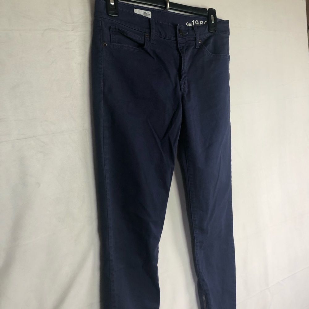 Gap blue spandex blend jeggings with zipper ankles size 26